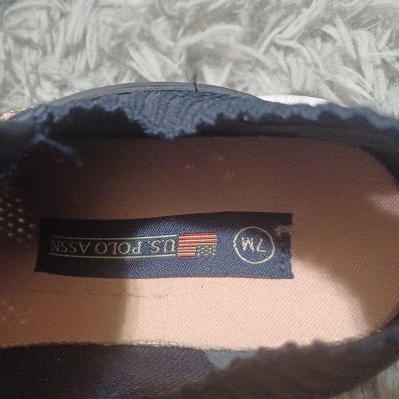 EUC US Polo Assn Navy Blue and White Active Athletic Sneakers Size 7 - Picture 9 of 15